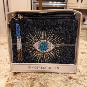 Sincerely Jules Evil Eye Beaded Wristlet/clutch